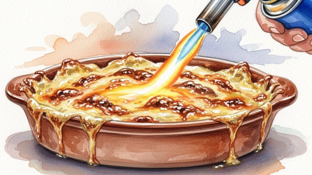 バーナー（炙り）で本格的な焼き色を