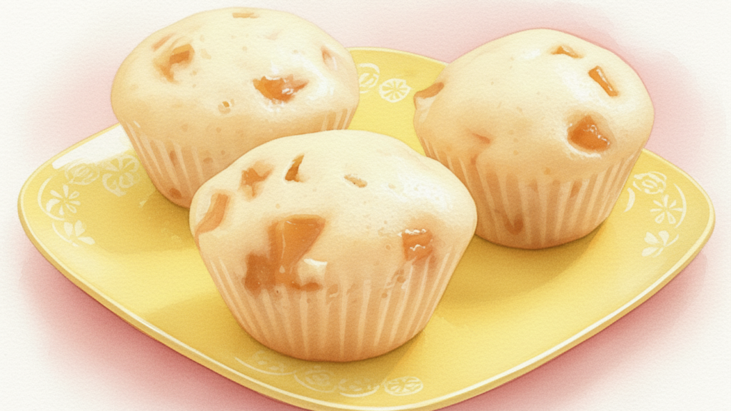 離乳食にも安心な卵なし米粉蒸しパン