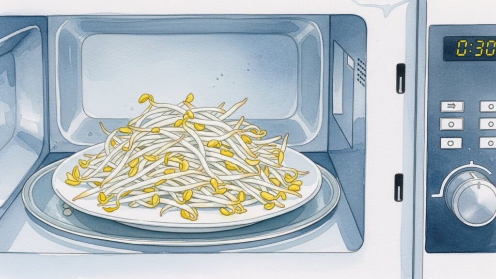 もやしをレンジで加熱！600wで何分がベスト？