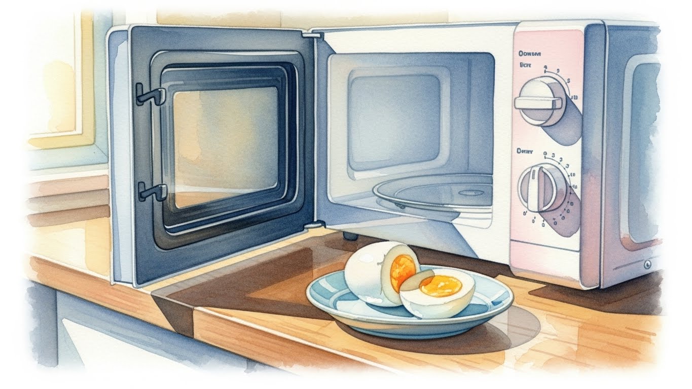 ゆで卵をレンジで温めなおし！爆発せず美味しく食べる裏技