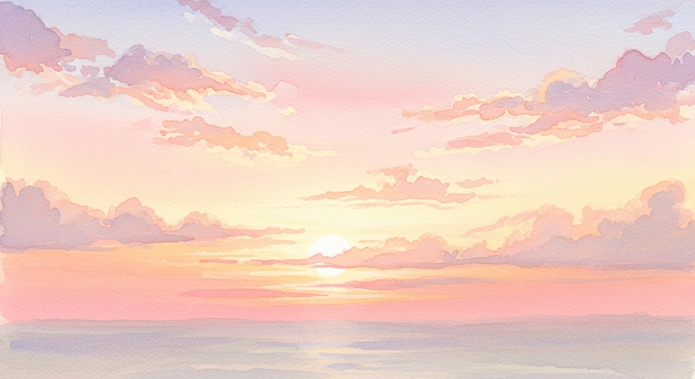 日が暮れる様子