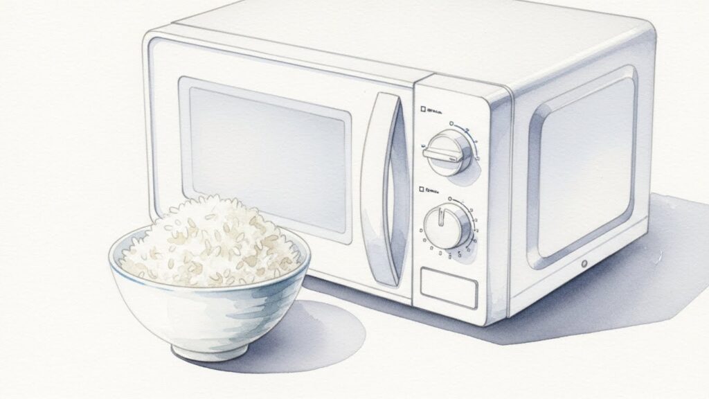 電子レンジ炊飯がまずい問題を解決する技