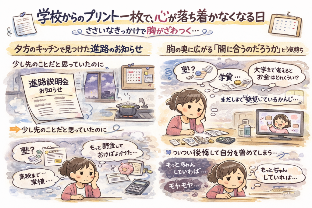 学校からのプリント一枚で、心が落ち着かなくなる日