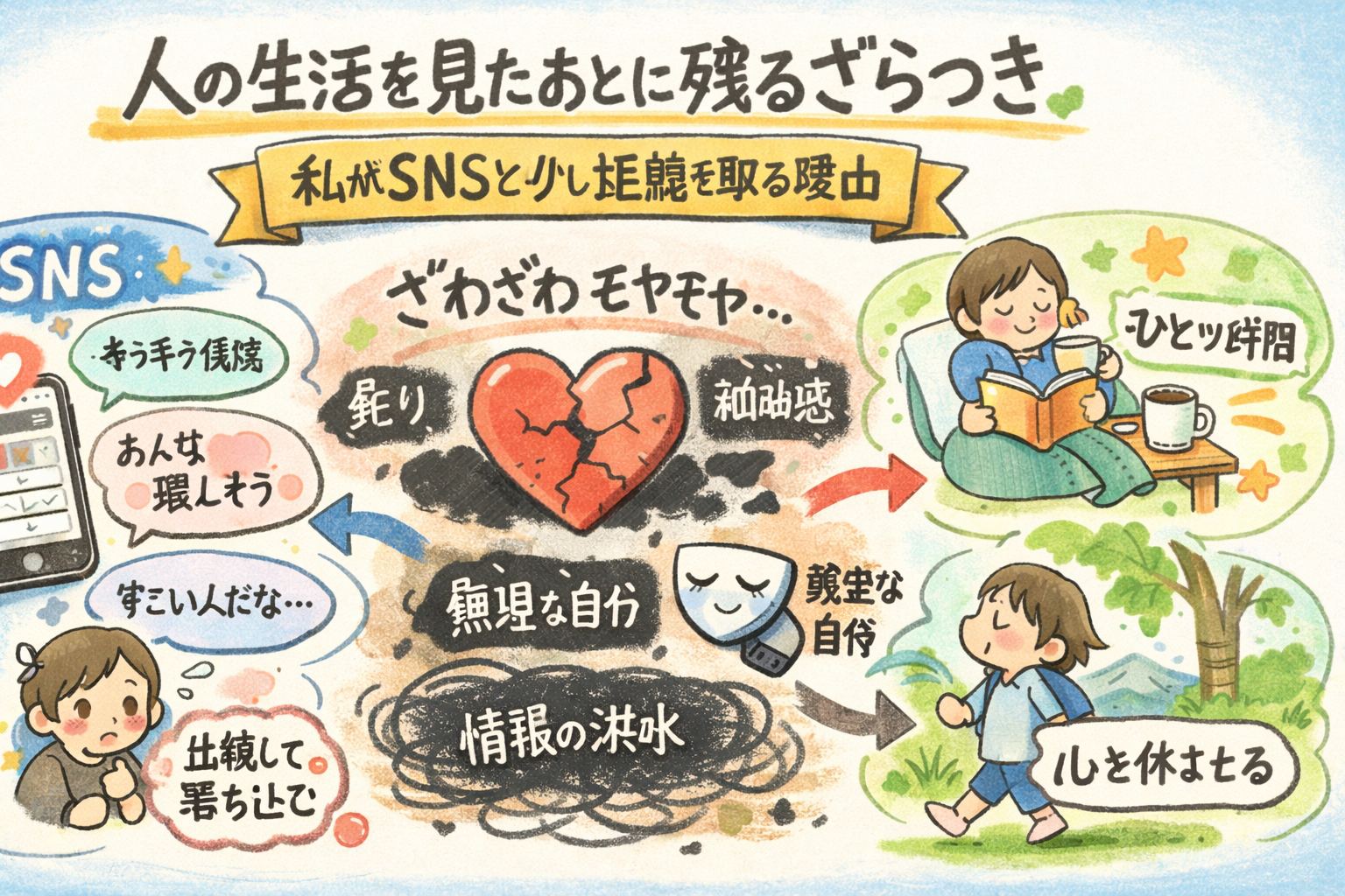 人の生活を見たあとに残るざらつき。私がSNSと少し距離を取る理由