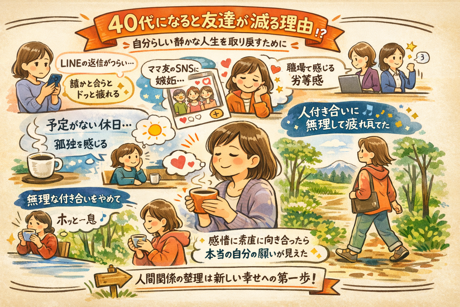 40代になると友達が減る理由は？