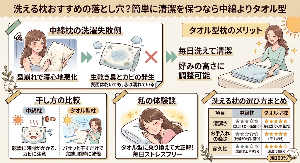 洗える枕おすすめの落とし穴？