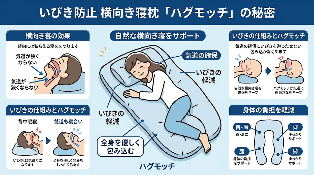 いびき防止の横向き寝枕で失敗したくない！不眠ママがハグモッチをガチ検証