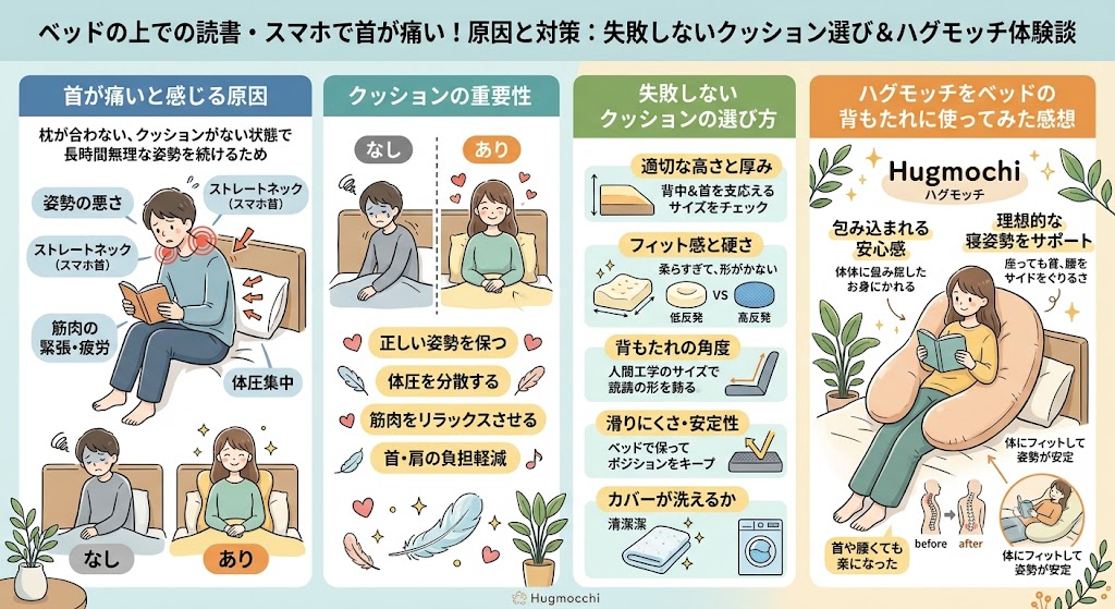 ベッドの上のスマホや読書で首が痛い人
