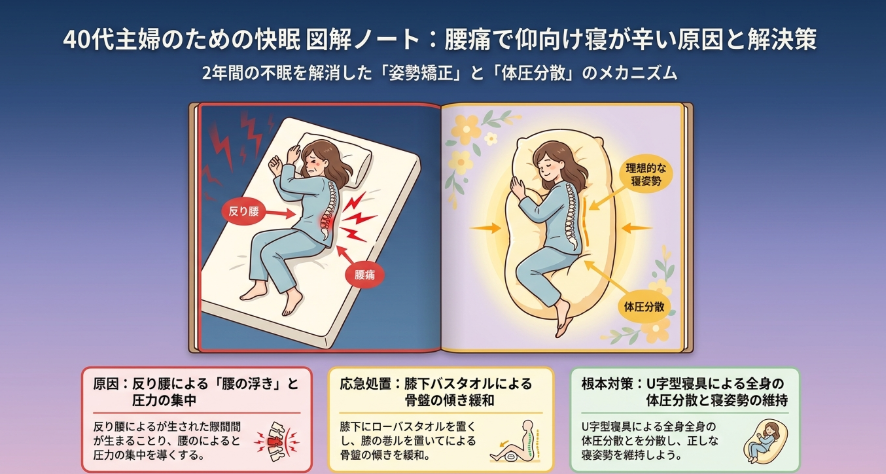 腰痛で仰向け寝が辛い