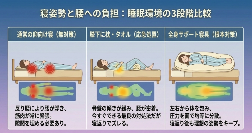 寝姿勢の矯正がもたらす腰への負担軽減