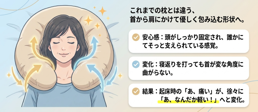 首を包み込む枕に変えて、私の体に起きた変化