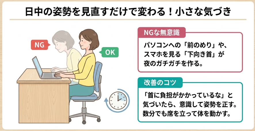 日中の姿勢を見直すだけで変わる！小さな気づきが大きな改善に