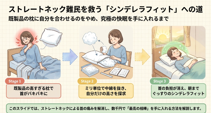 ストレートネックで枕が高すぎ