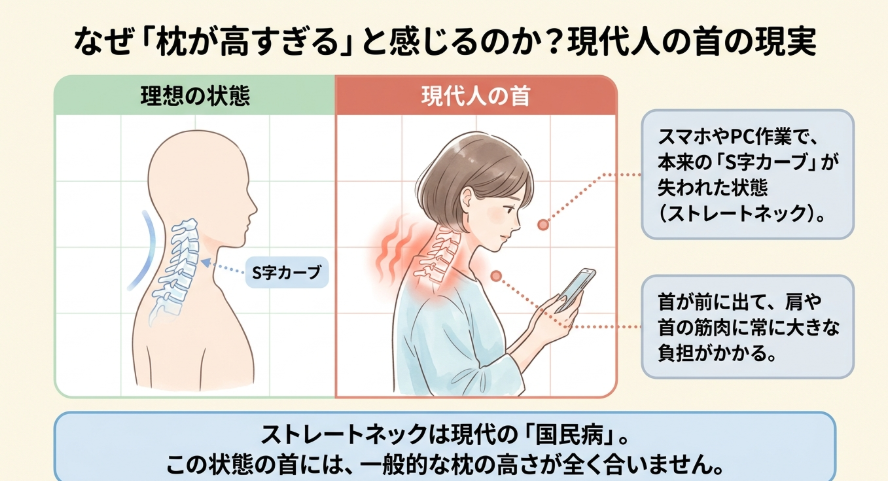 首のカーブが失われた現代人のリアルな悩み