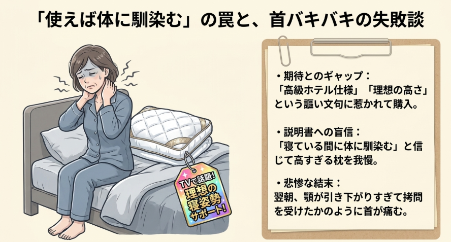 届いたばかりの枕でガチで首を痛めた日