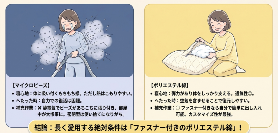 抱き枕がすぐへたらないか心配なあなたへ!長持ちする素材の選び方