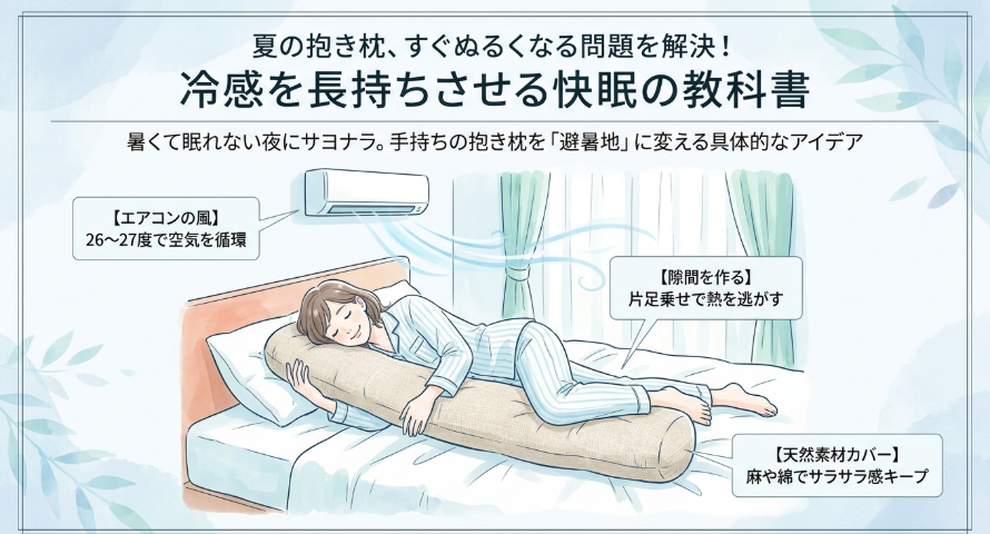 抱き枕が夏に暑くて眠れない！