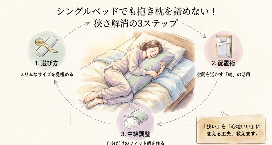 シングルベッドでも抱き枕を諦めない！
