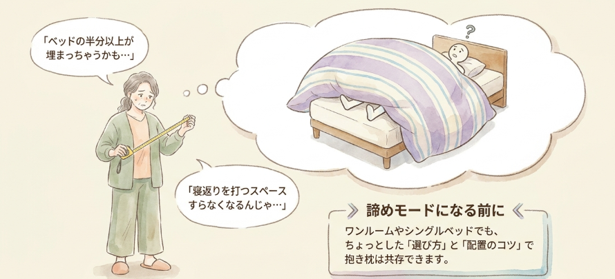 シングルベッドで抱き枕は「狭い」?