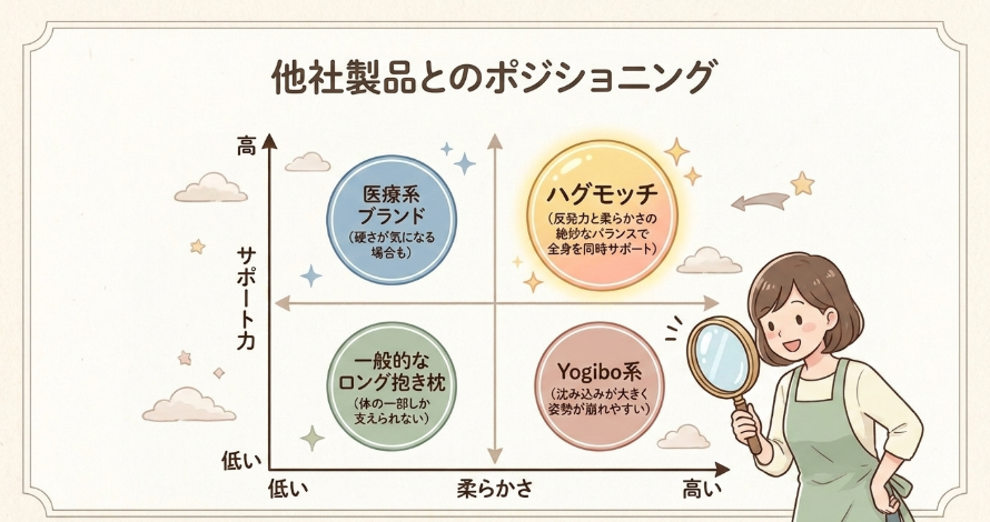 他の抱き枕との比較