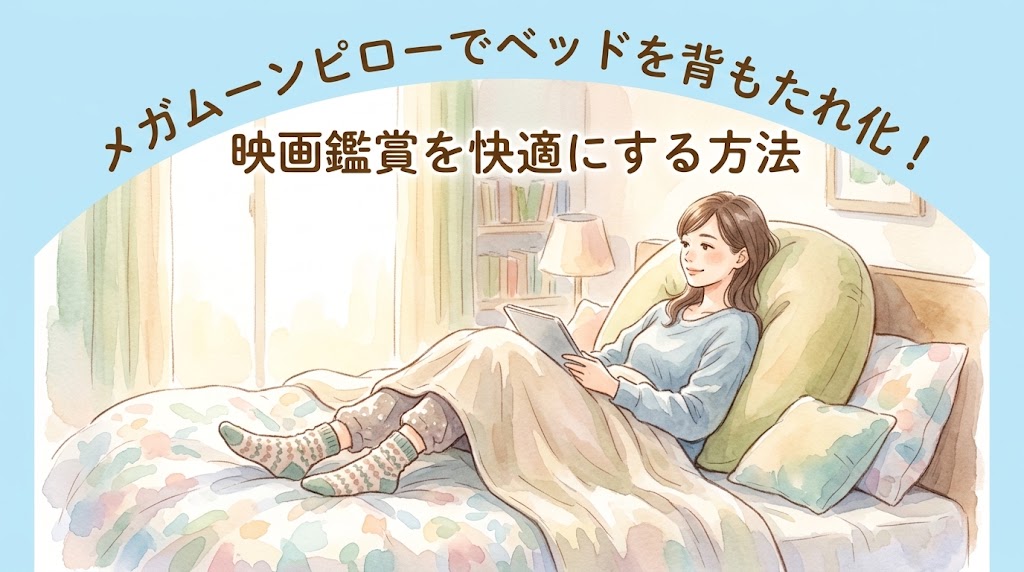 メガムーンピローでベッドを背もたれ化！映画鑑賞を快適にする方法