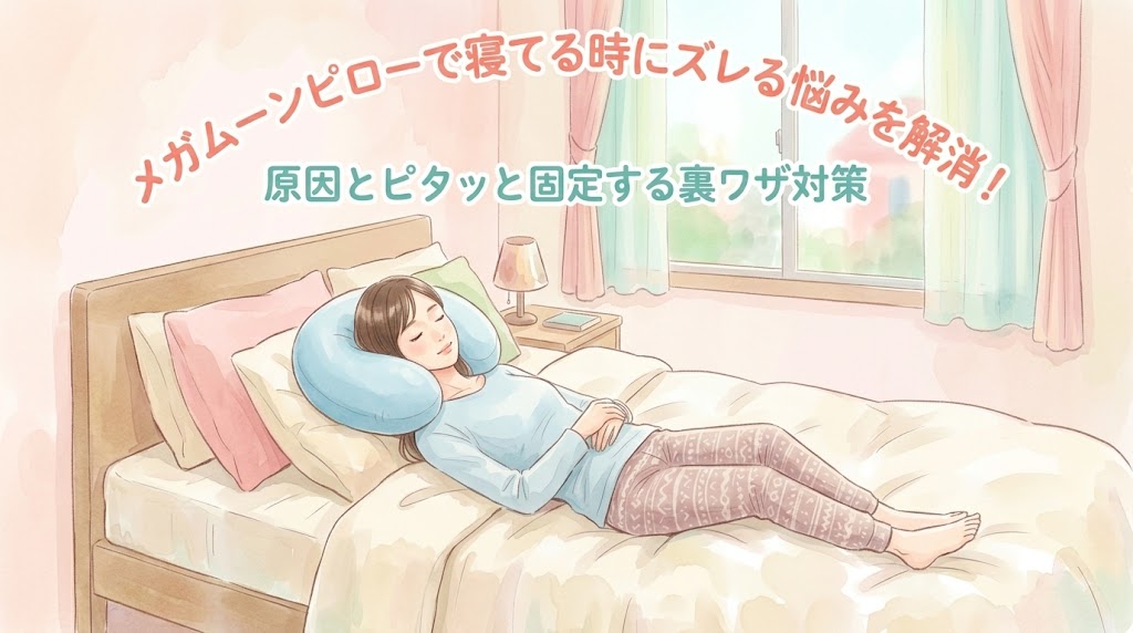 メガムーンピローで寝てる時にズレる悩みを解消！